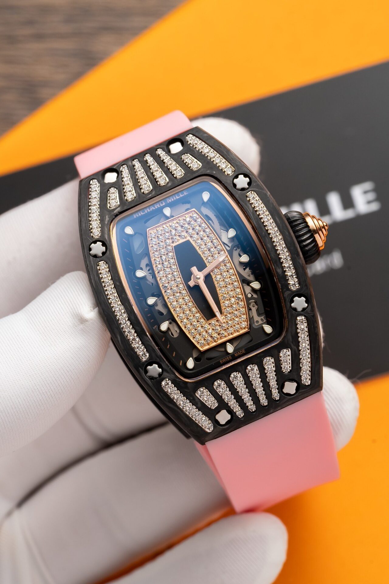 Richard Mille RM07-01 Replica Watch Carbon With Stone 36mm - Soul Replicas