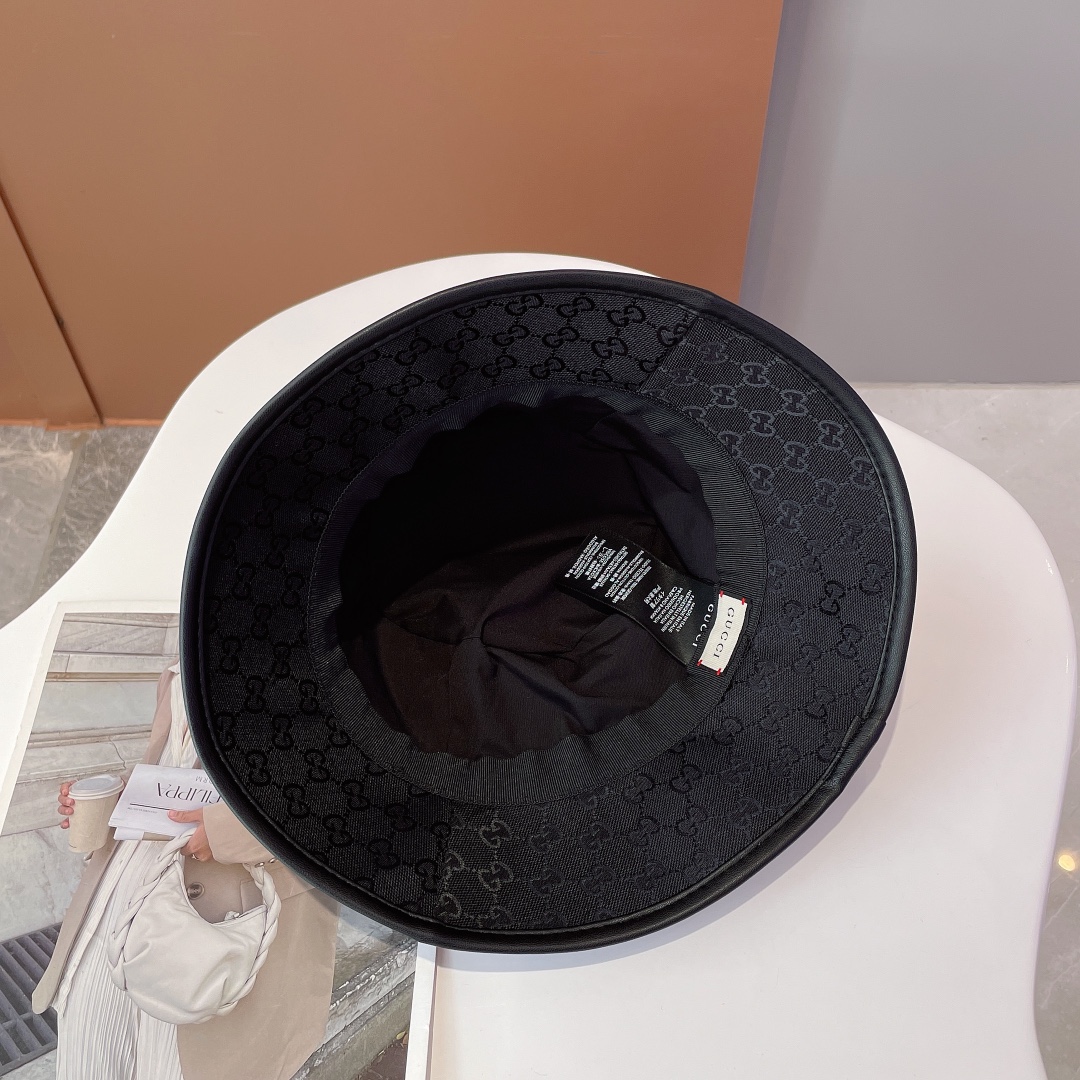 Gucci Canvas Bucket Hat With Horsebit Black Gucci Hat - Soul Replicas