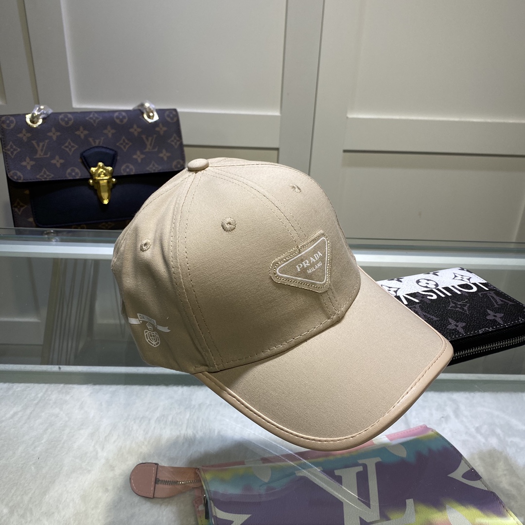 Prada Drill Baseball Cap Beige Prada Cap - Soul Replicas