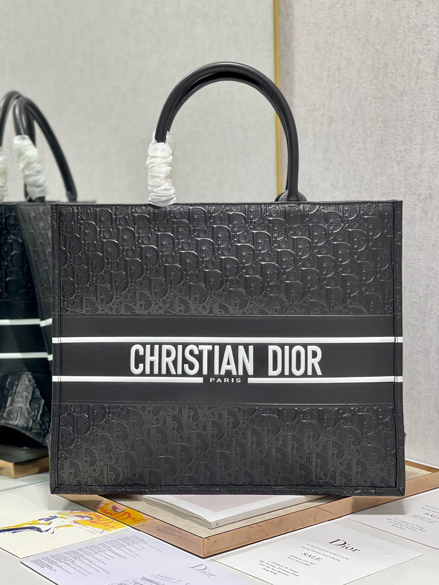 Christian Dior Large Dior Book Tote Black. For Women. Women's Handbags 16.5in/42cm CD M1286ZWSO_M900 - Soul Replicas