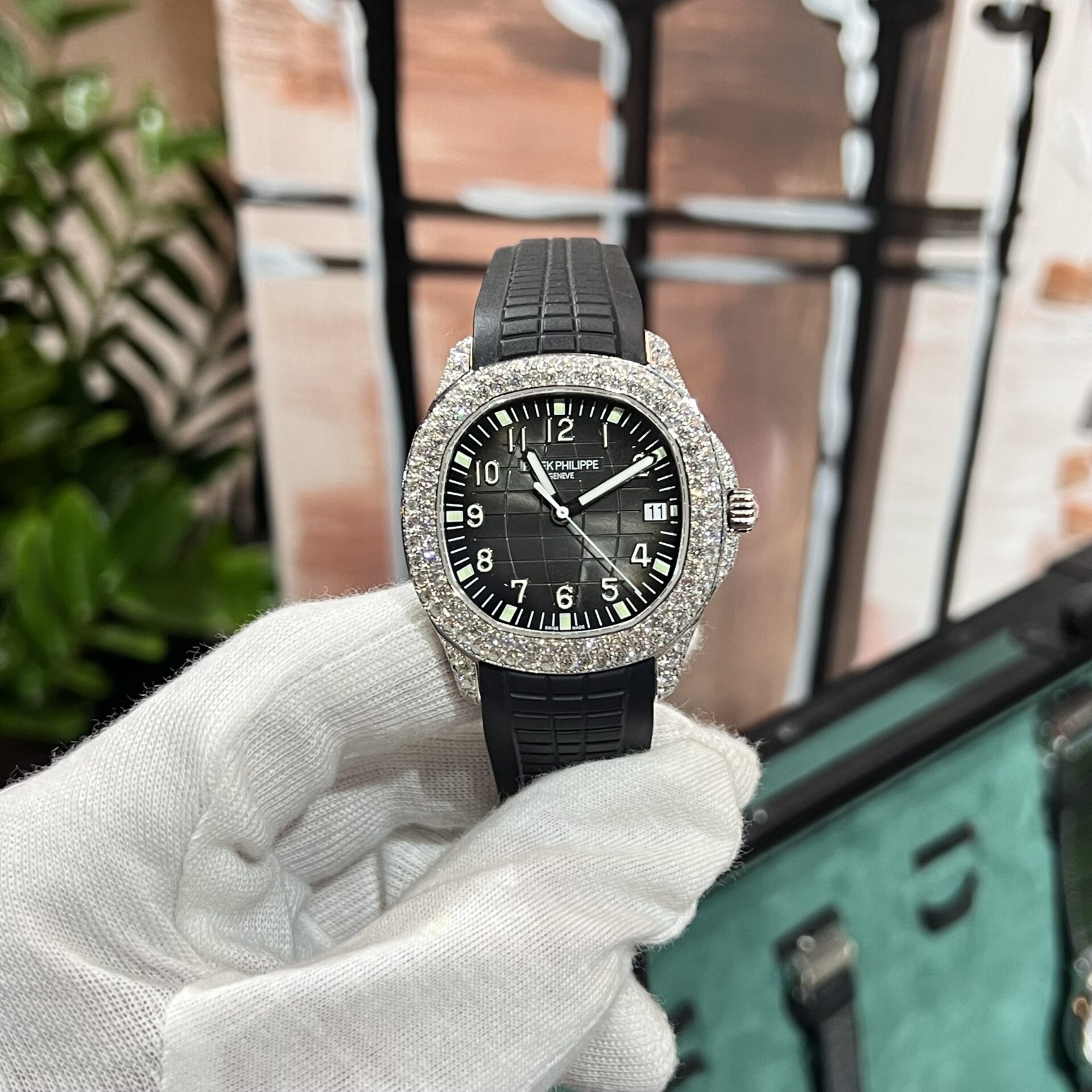 Patek Philippe Aquanaut 5167 With Diamond Natural Rubber Strap 40mm - Soul Replicas
