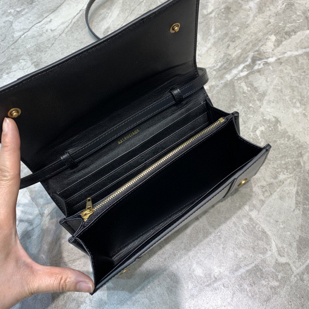 Balenciaga Hourglass Wallet Bag In Black. For Women. Women-s Bags 8in/20cm - Soul Replicas