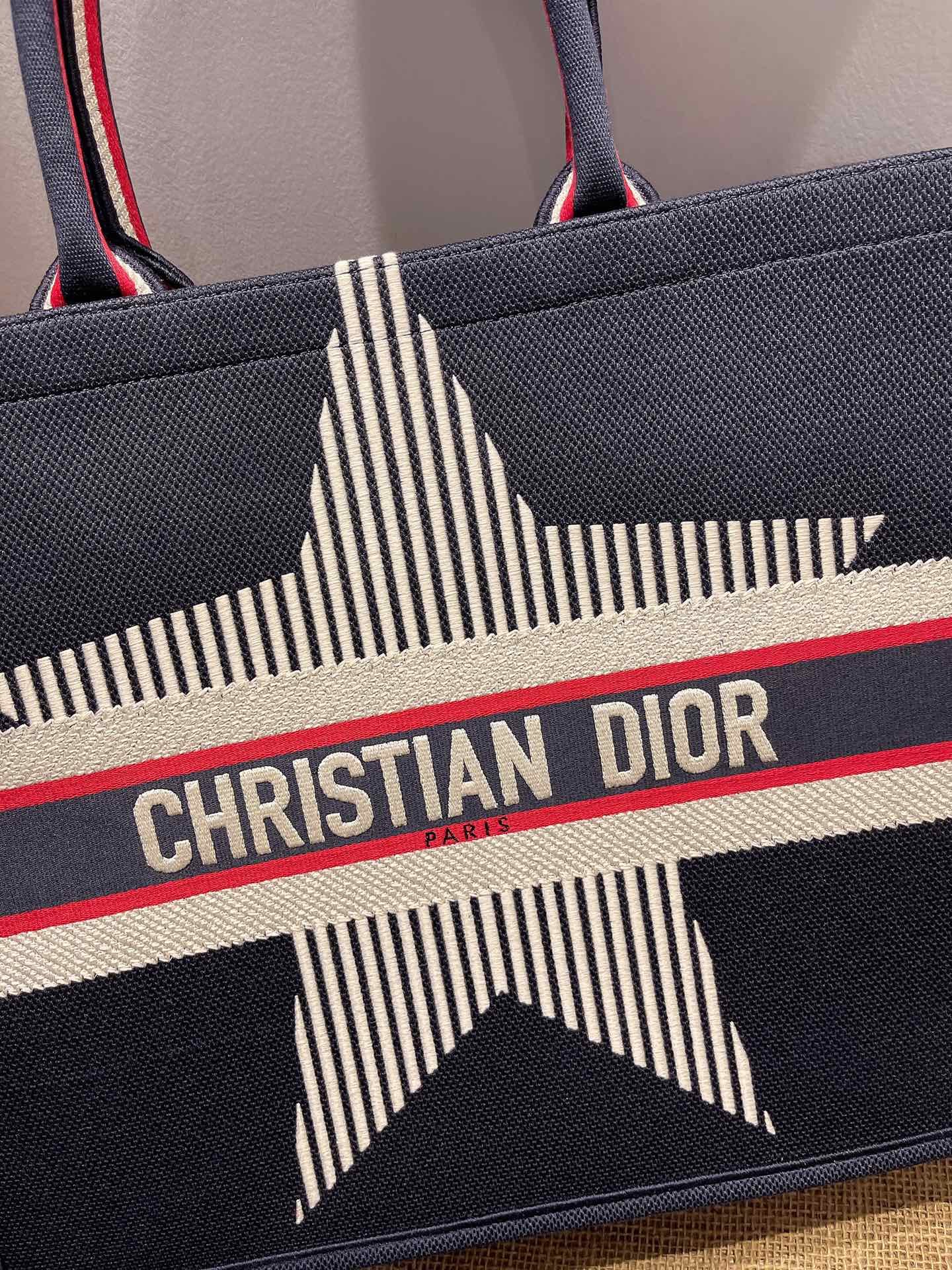 Christian Dior Large Dior Book Tote Blue Three-Tone Embroidery. Blue. For Women Women's Handbags. Shoulder Bags. 42cm CD M1286ZRSE_M928 - Soul Replicas