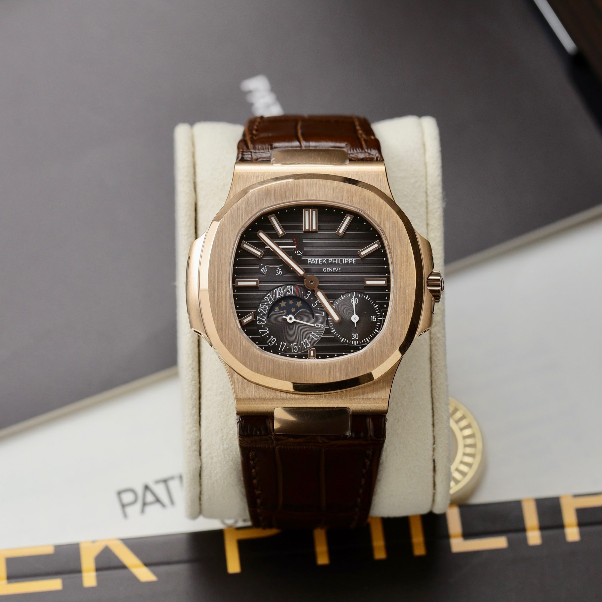 Patek Philippe Replica Watch Nautilus 5712R Rose Gold PPF Factory 40mm - Soul Replicas