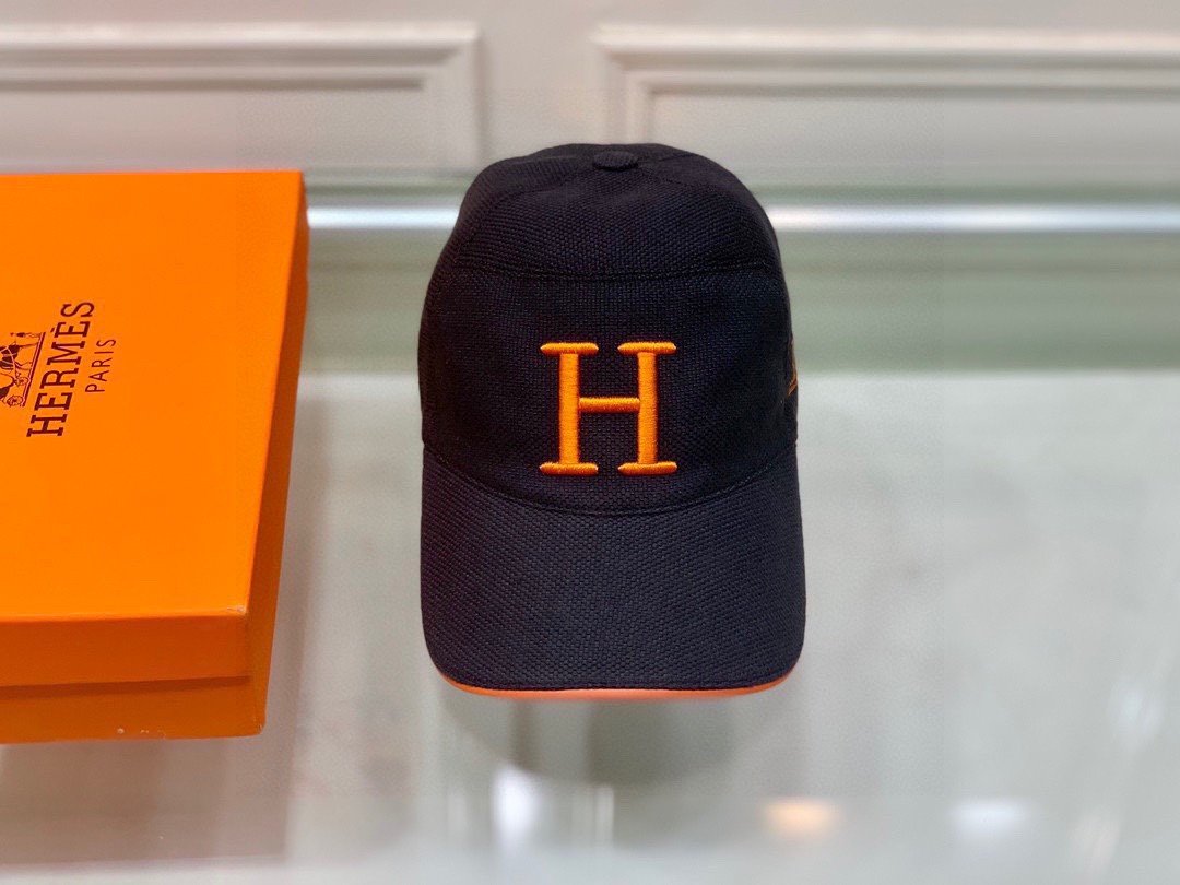 Hermes Davis H Primavera Cap Black Hermes Cap - Soul Replicas