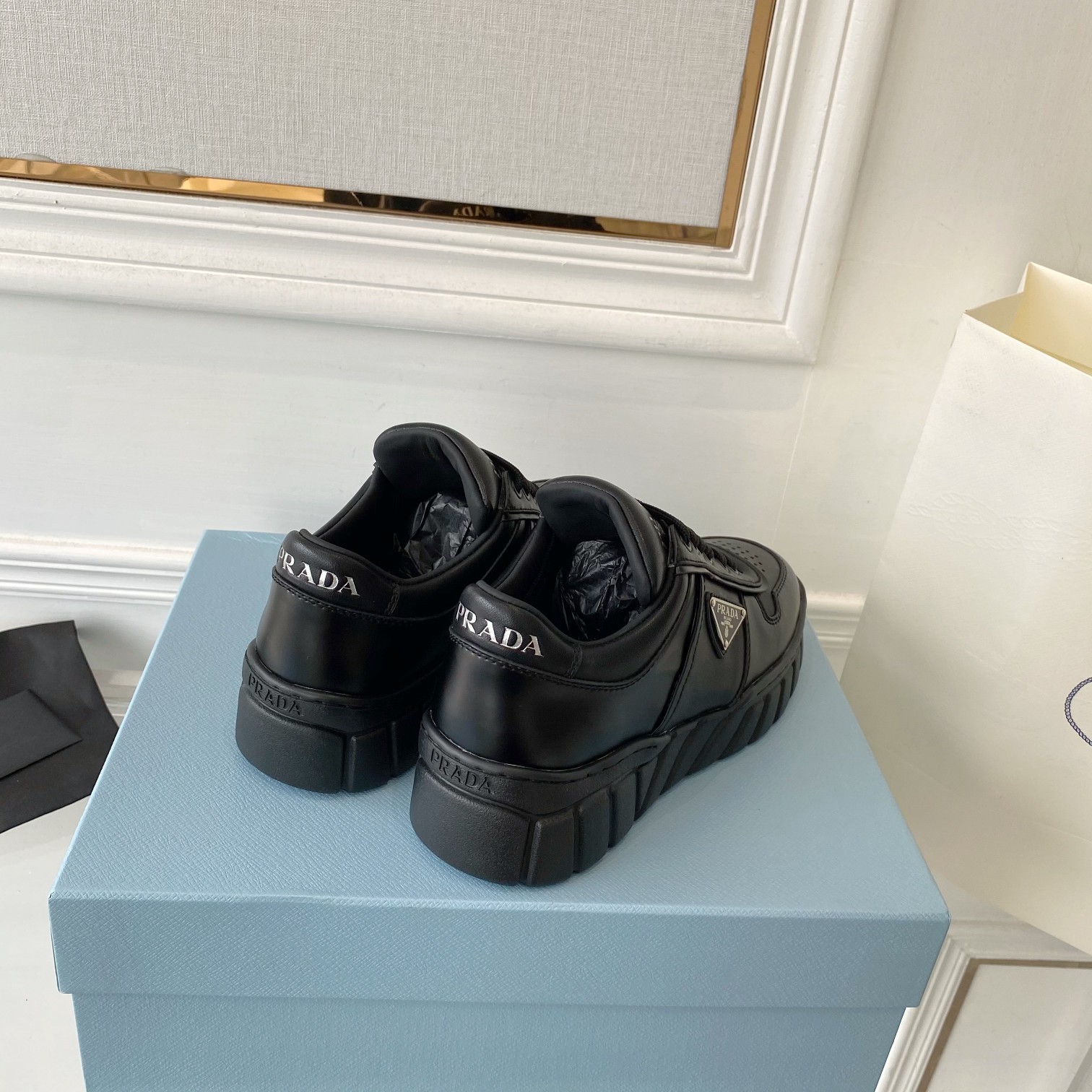 Prada Women's Gabardine Sneakers Black For Women LV - Soul Replicas