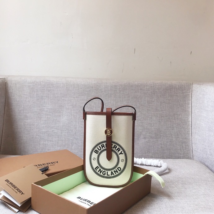 Burberry Logo Graphic Canvas Anne Phone Case With Strap White For Women. Women-s Bags 7.1in/18cm - Soul Replicas