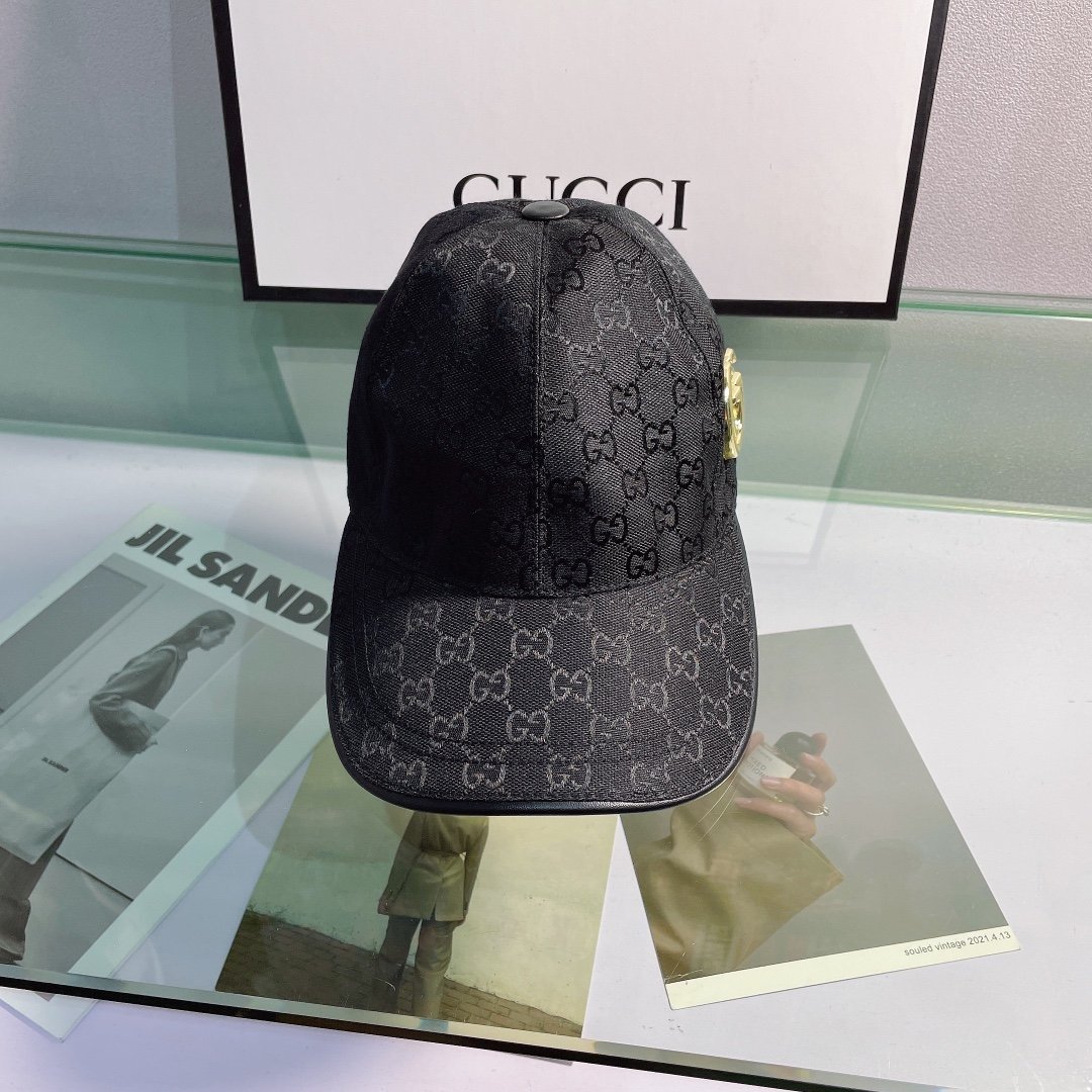 Gucci Canvas Baseball Cap Black - Soul Replicas