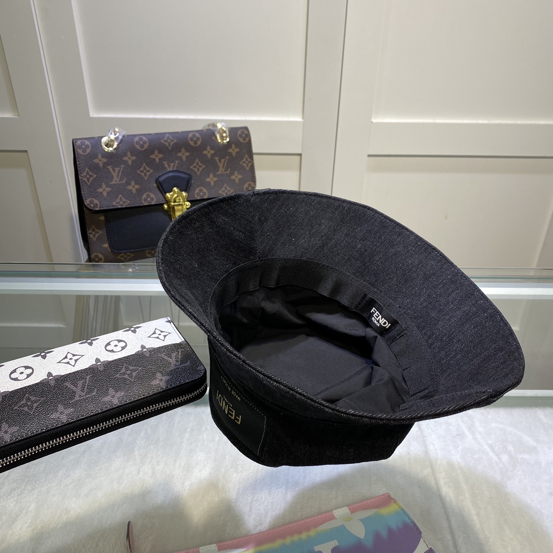 Fendi Denim Bucket Hat Black Fendi Hat - Soul Replicas