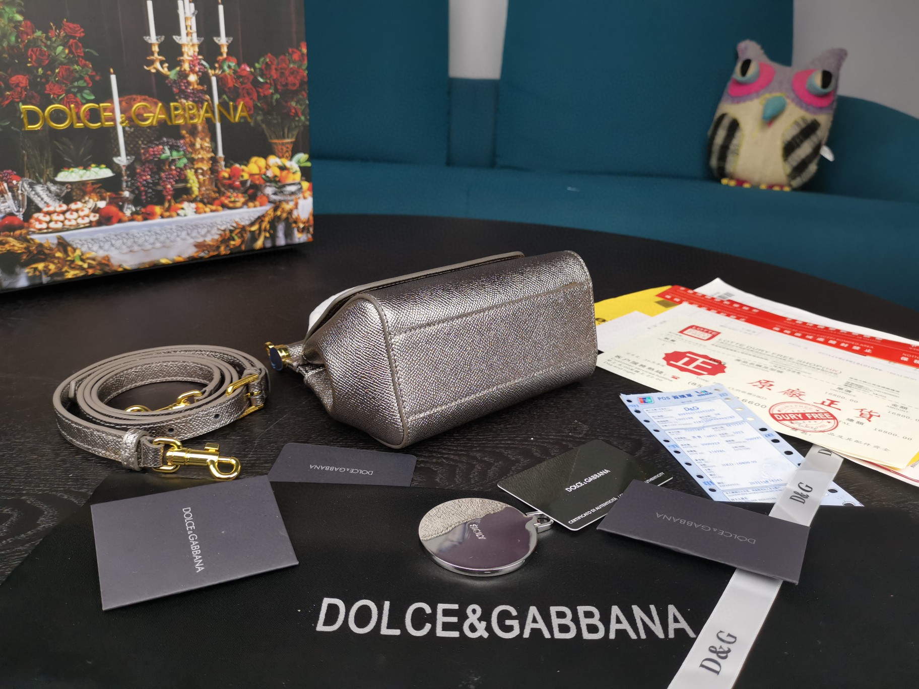 Dolce & Gabbana Small Sicily Bag In Dauphine Silver For Women 7.5in/19cm DG - Soul Replicas