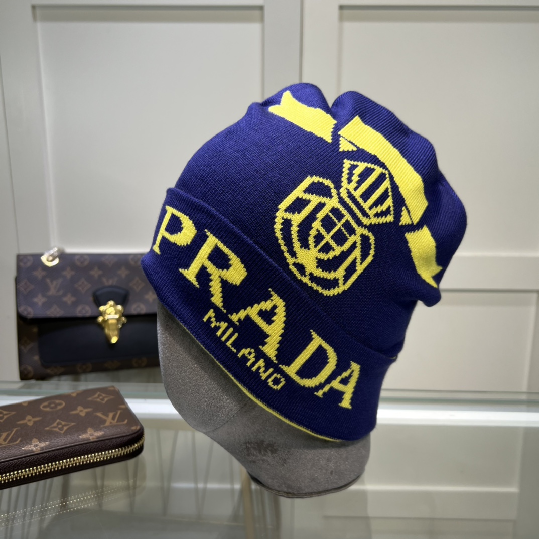 Prada Beanie In Blue - Soul Replicas
