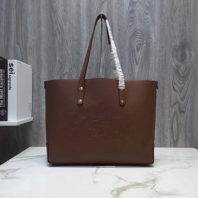 Burberry Small Embossed Crest Tote Brown For Women. Women-s Bags 13.8in/35cm - Soul Replicas