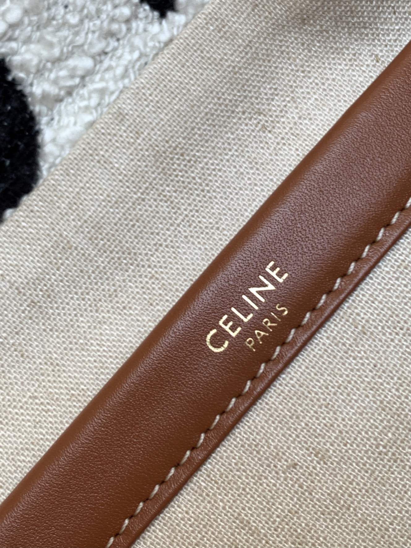 Celine Small Cabas Thais In Textile With Celine All-Over White / Black For Women 11in/29cm 199162EG8.01WB - Soul Replicas