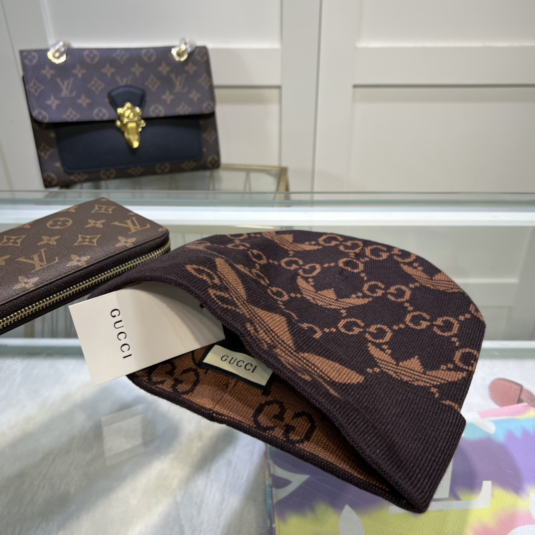 Gucci Beanie Cashmere In Brown - Soul Replicas