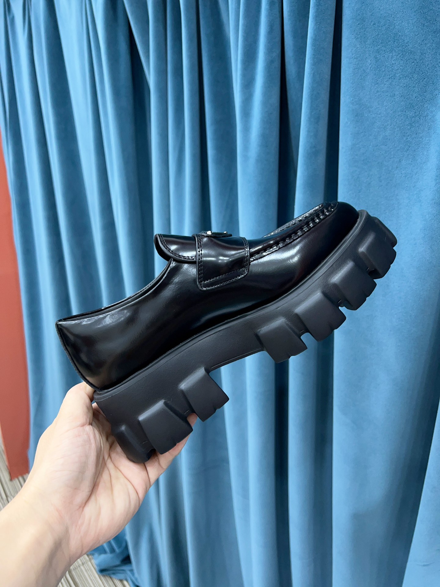 Prada Monolith Brushed Loafers Black For Women 2.4in/60mm Prada - Soul Replicas