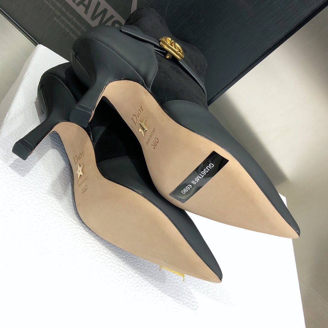 Christian Dior Attract Heeled Ankle Boot Black For Women CD - Soul Replicas