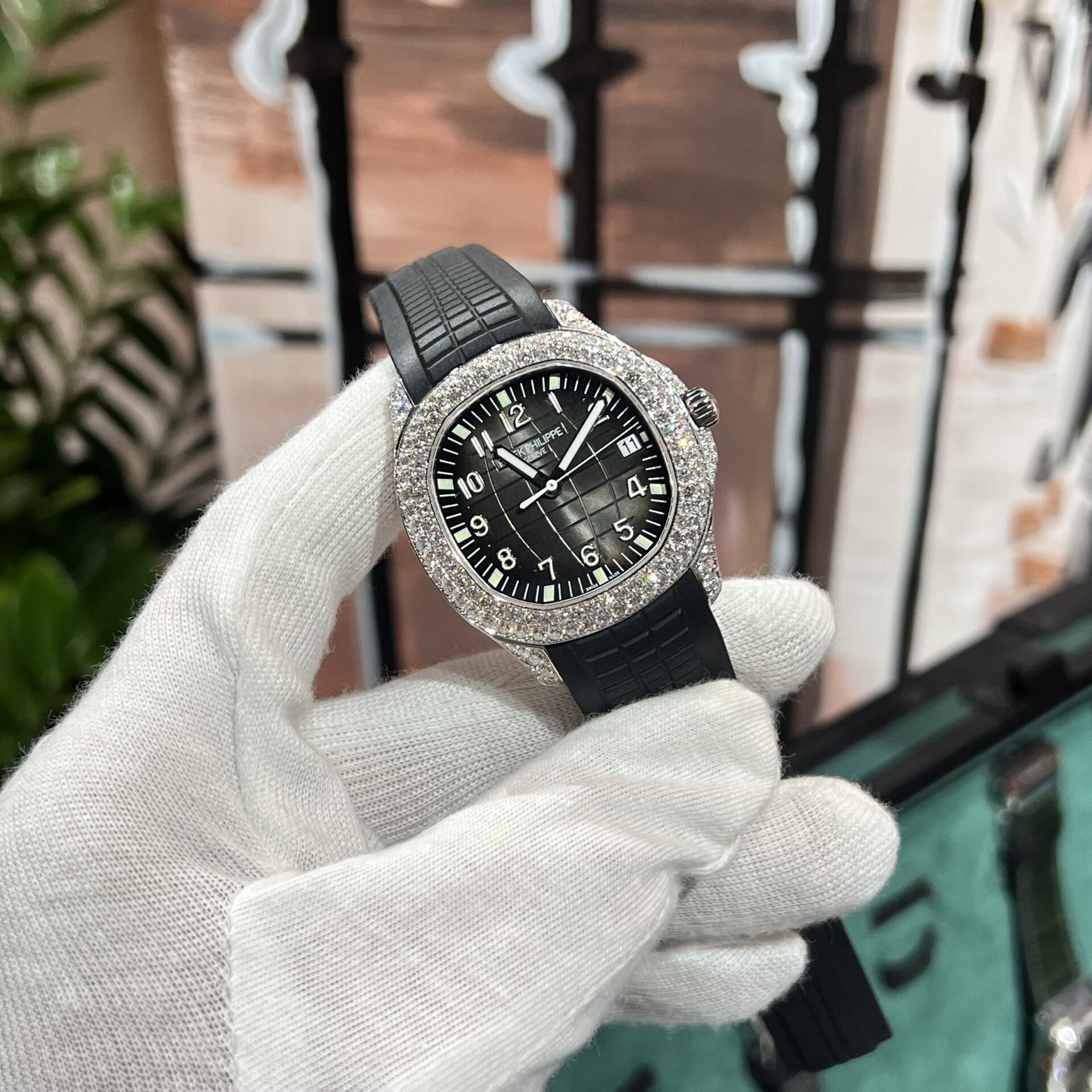 Patek Philippe Aquanaut 5167 With Diamond Natural Rubber Strap 40mm - Soul Replicas