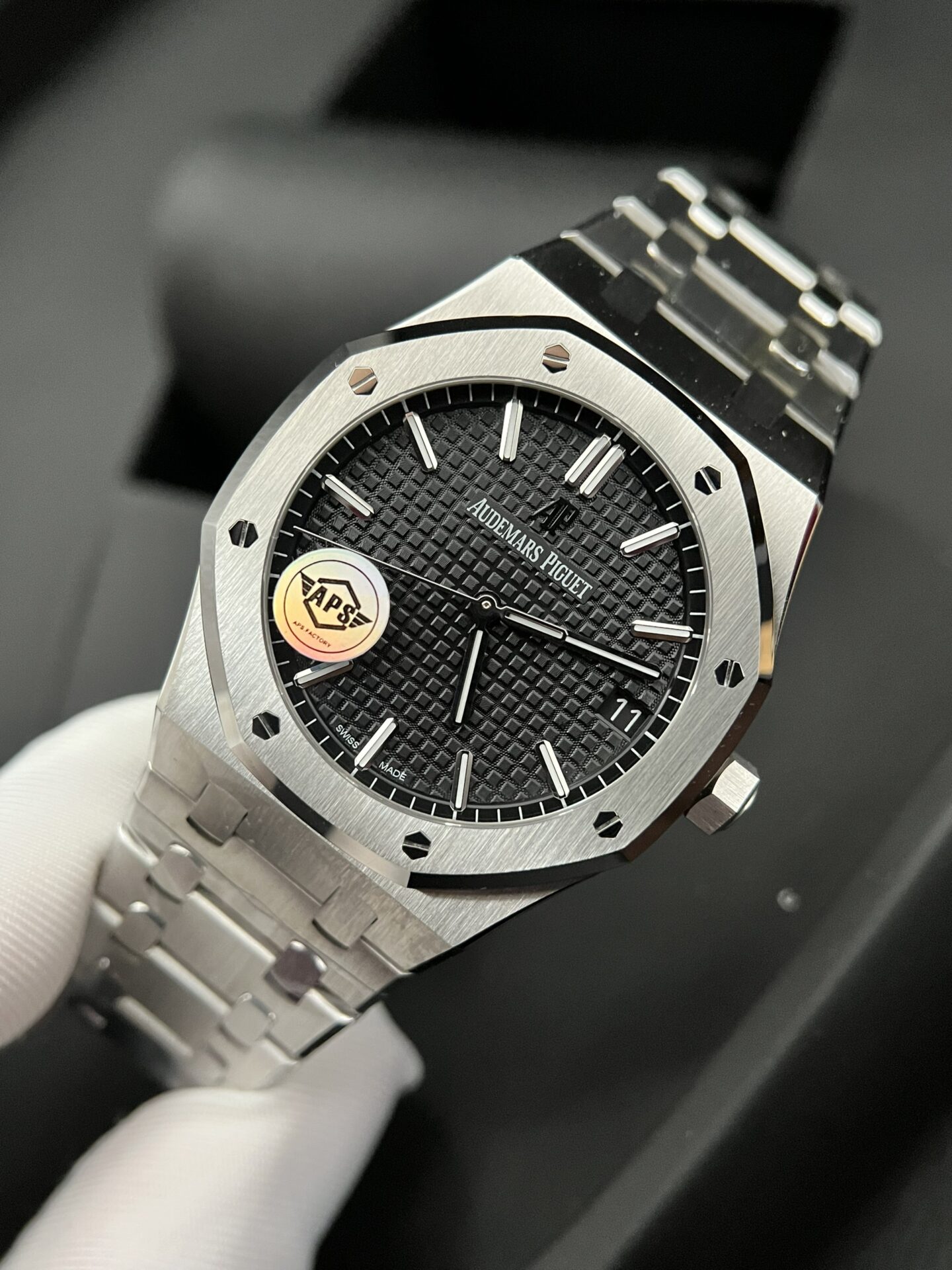 Audemars Piguet Royal Oak 15500ST Replica Watch Black Dial APS Factory 41mm - Soul Replicas