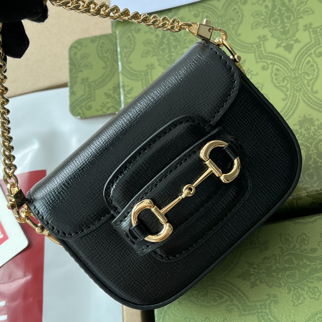 Gucci Horsebit 1955 Strap Wallet Black For Women. Women-s Bags 4.7in/12cm Gucci 699760 18YSG 1060 - Soul Replicas