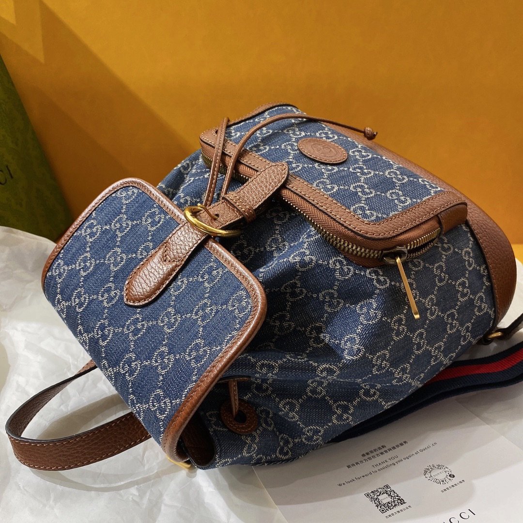 Gucci Backpack With Interlocking G Blue For Women. Women-s Bags 11.8in/30cm Gucci - Soul Replicas