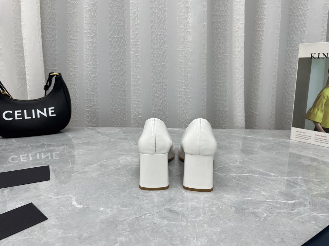 Prada Brushed Pumps White For Women 2.5in/65mm Prada - Soul Replicas