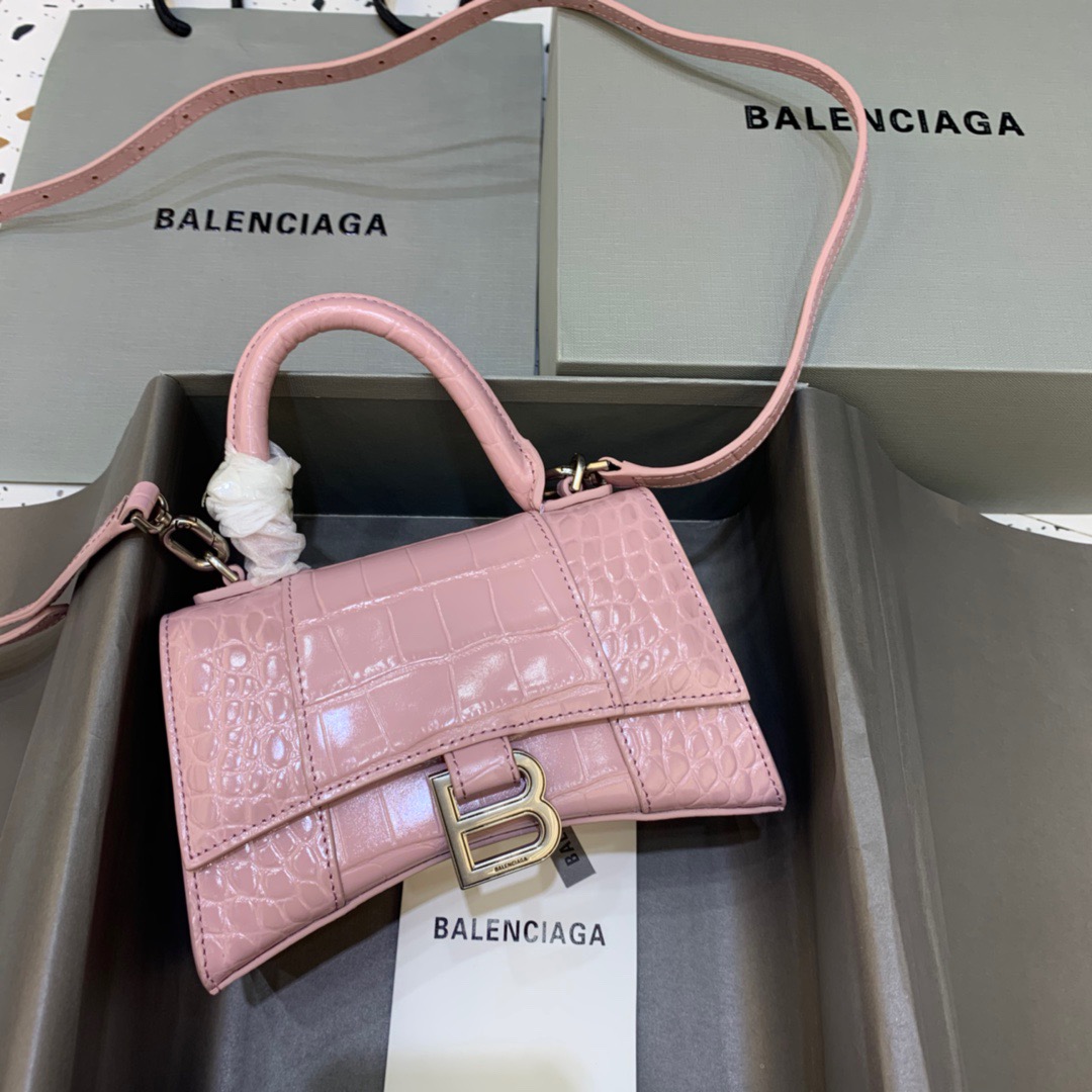 Balenciaga Hourglass XS Handbag In Pink. For Women. Women-s Bags 7.4in/19cm - Soul Replicas