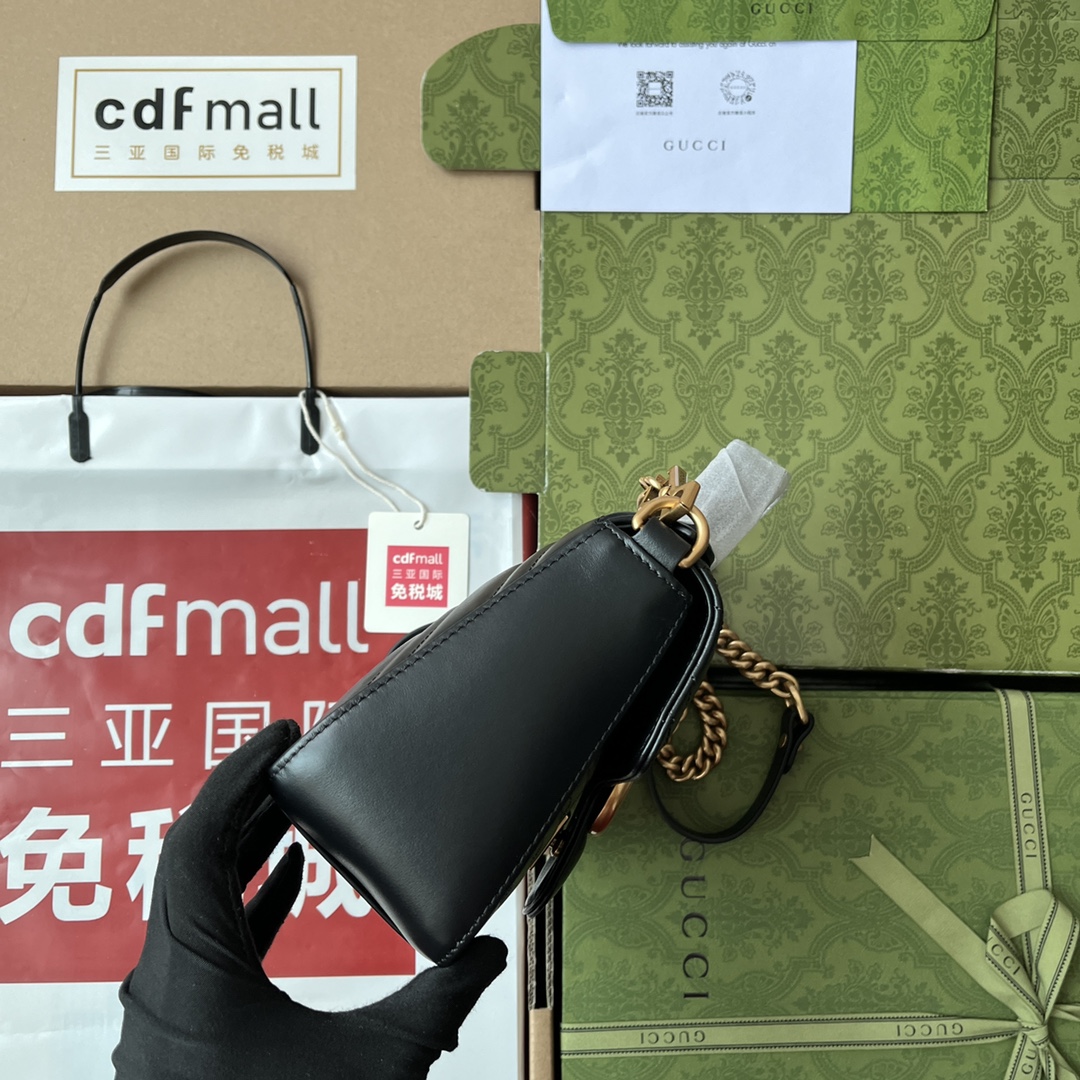 Gucci Marmont Mini Top Handle Bag Black For Women. Women-s Bags 8.3in/21cm Gucci ‎547260 DTDIT 1000 - Soul Replicas