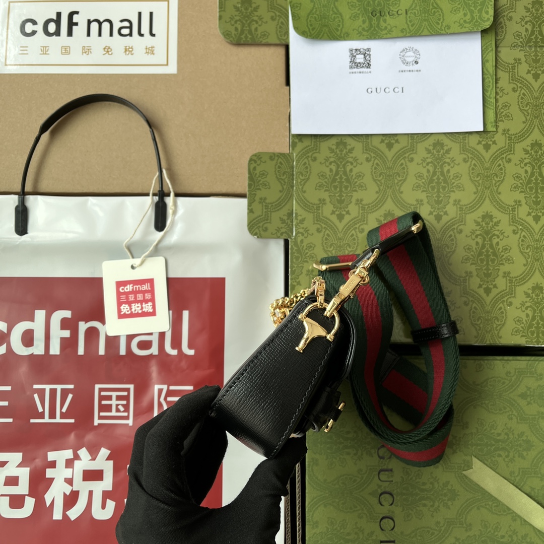 Gucci Horsebit 1955 Strap Wallet Black For Women. Women-s Bags 4.7in/12cm Gucci 699760 18YSG 1060 - Soul Replicas