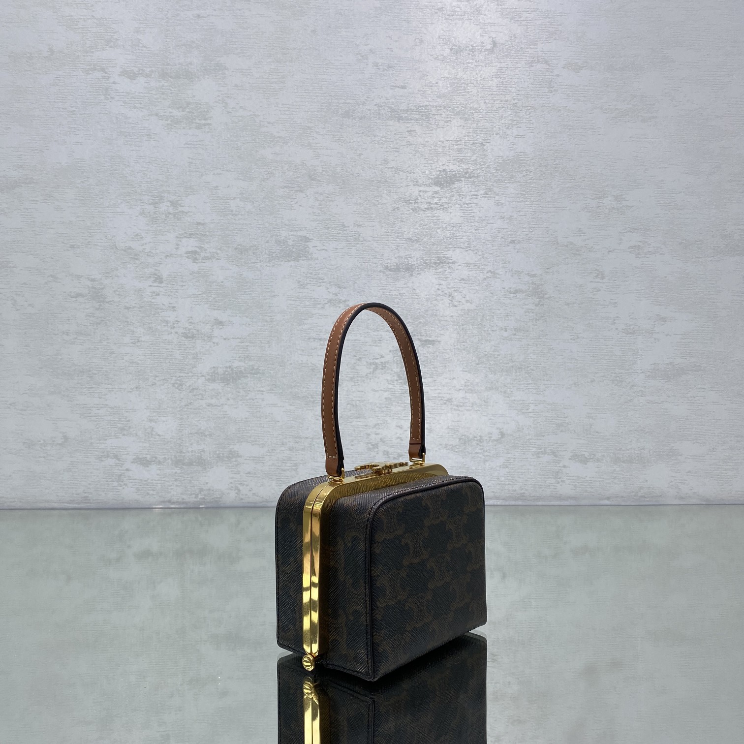 Celine Triomphe Minaudiere In Triomphe Canvas Brown For Women 4in/10cm - Soul Replicas