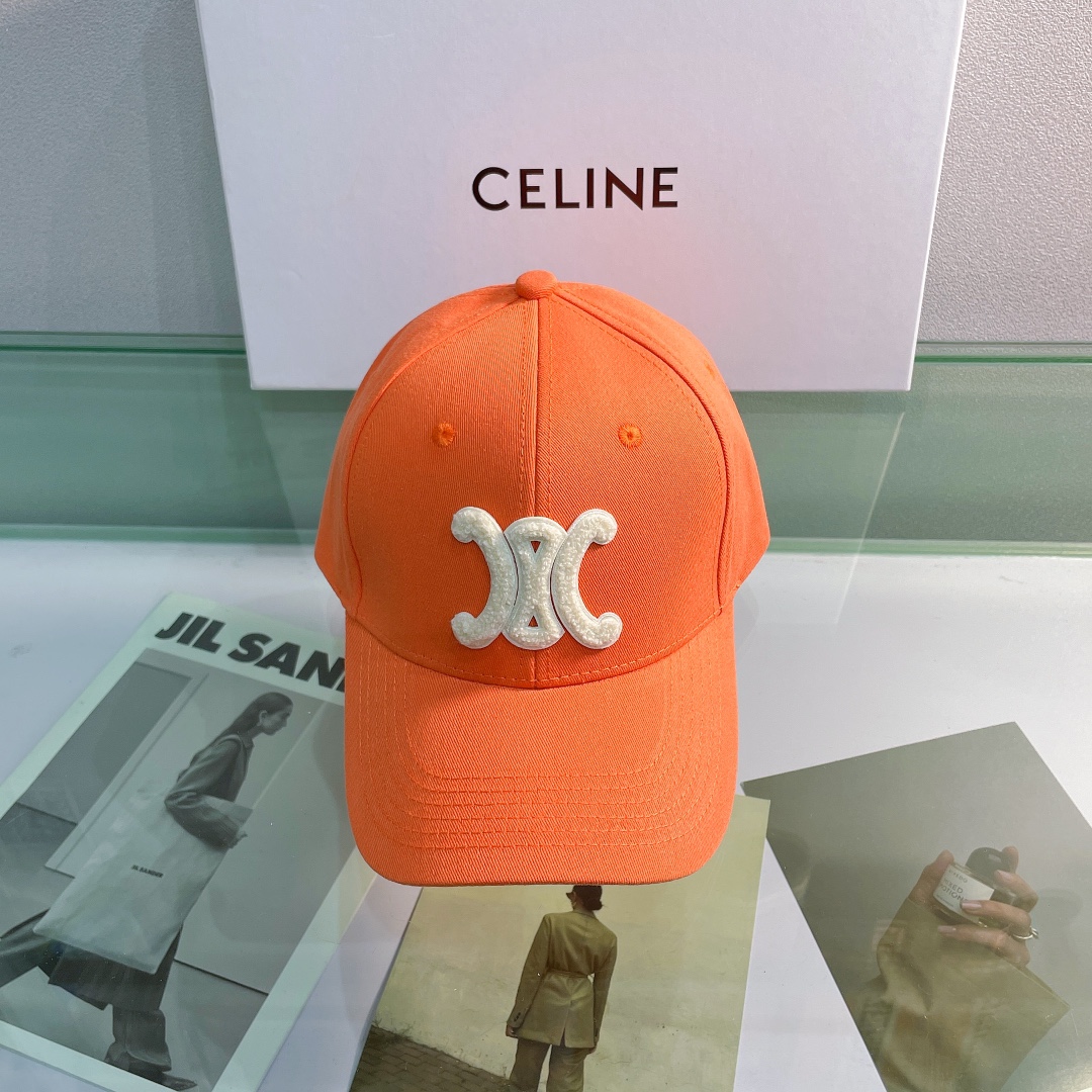Celine Baseball Cap In Cotton Orange - Soul Replicas