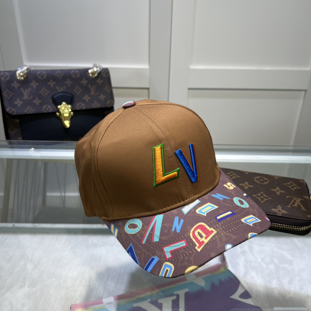 Louis Vuitton Embroidered Logo Baseball Cap Red LV Cap - Soul Replicas