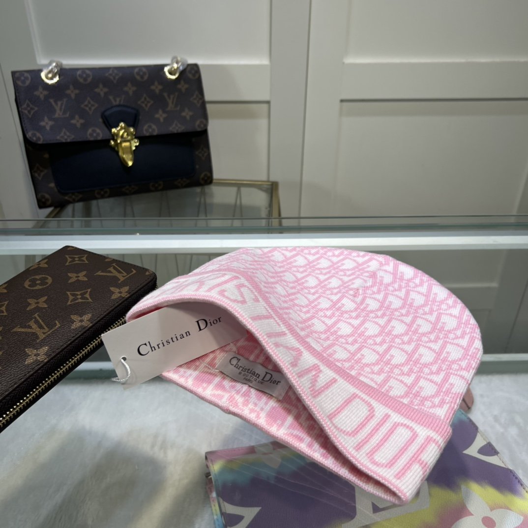 Dior Pompom Beanie In Pink - Soul Replicas