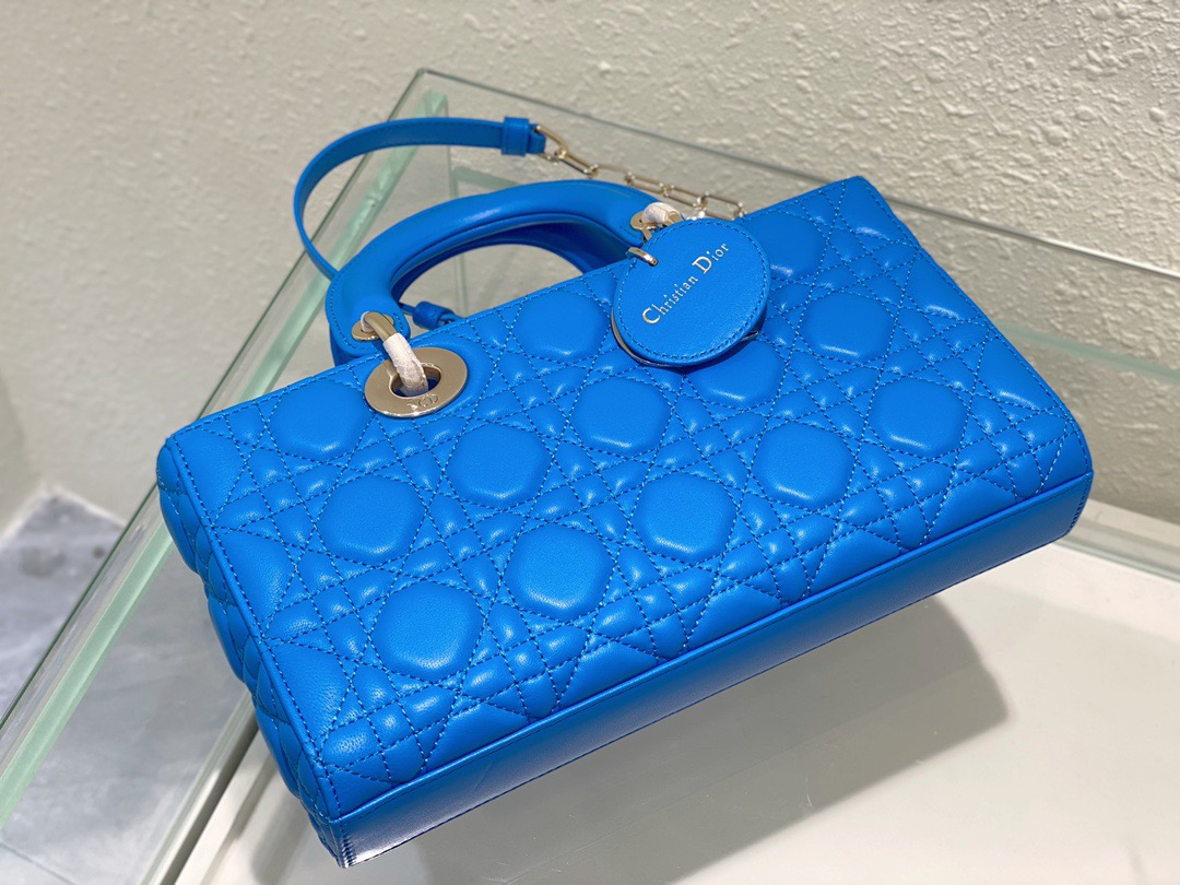 Christian Dior Lady D-Joy Bag Blue. For Women. Women's Handbags 26cm/10in CD - Soul Replicas