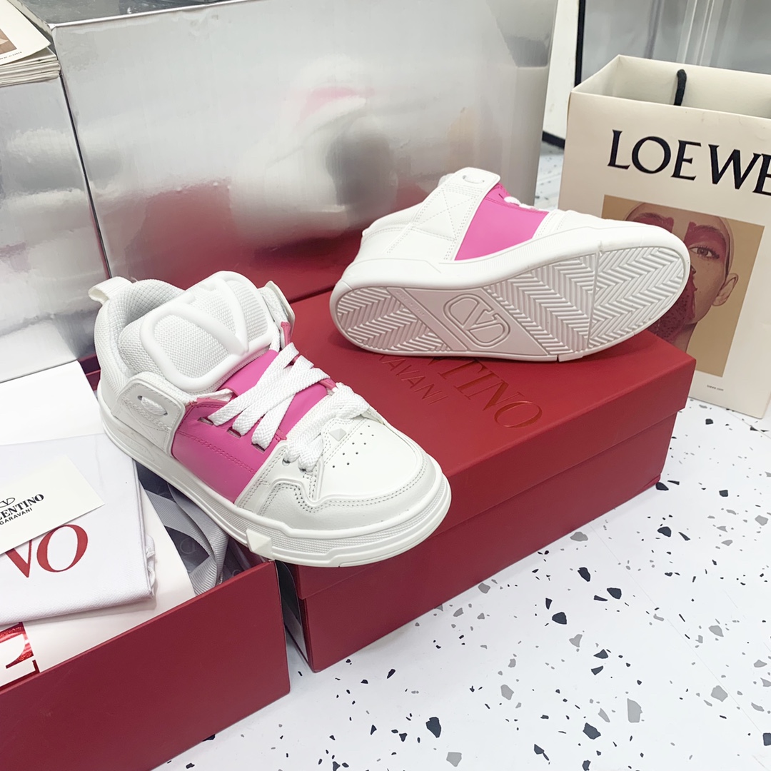 Valentino Garavani Open Skate Sneakers With Patent Band Pink For Women WS0FB1DXI - Soul Replicas