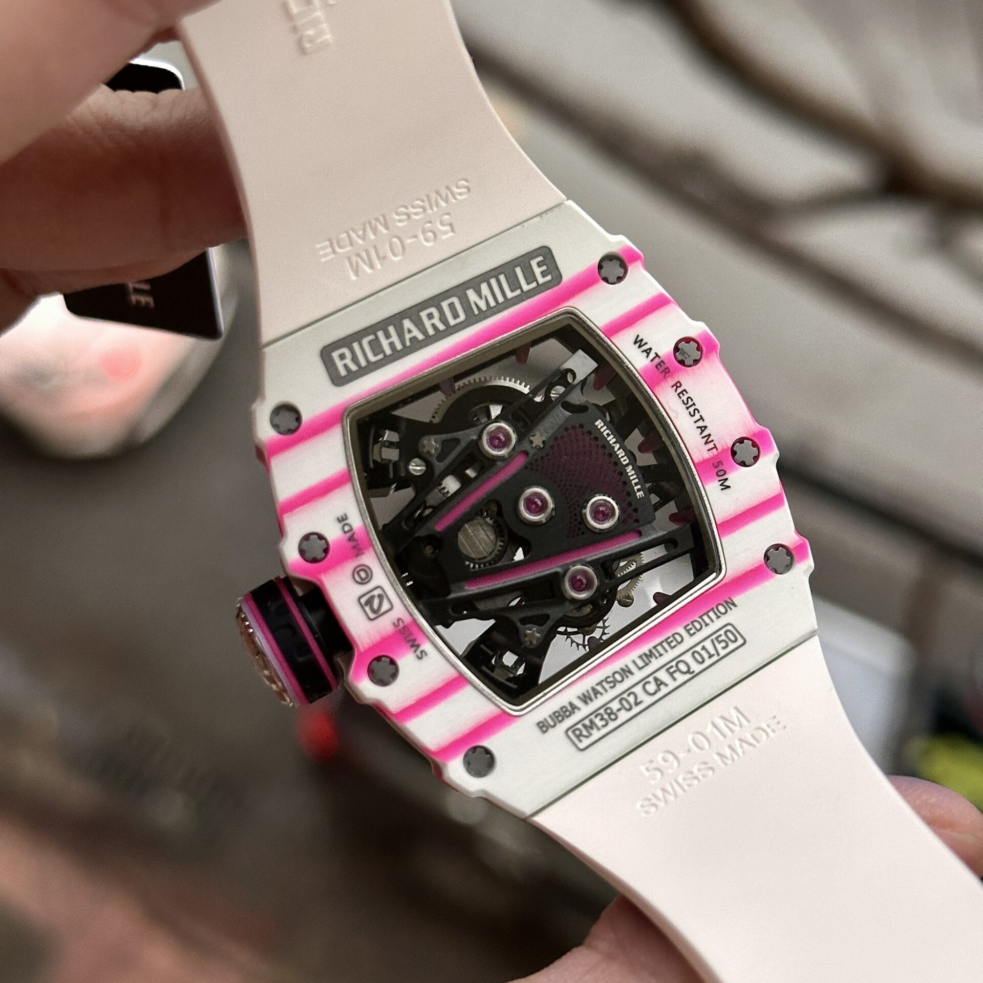 Richard Mille Replica Watch RM38-02 Tourbillon Rubber Strap 43.7mm - Soul Replicas