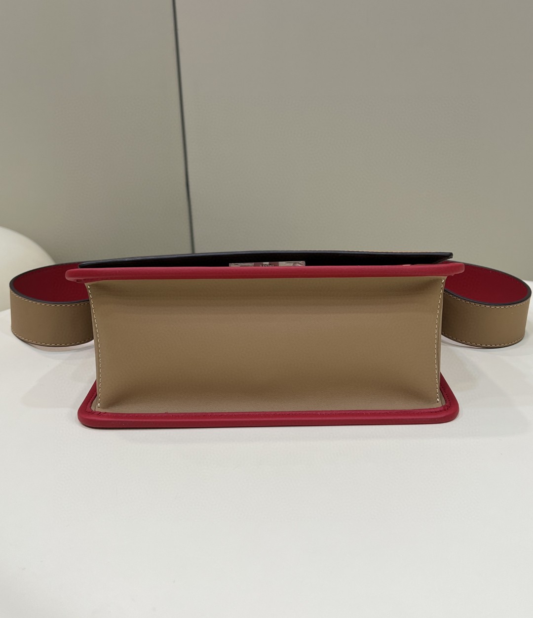 Fendi Kan I F Medium Brown and Red Bag For Woman 18cm/7in - Soul Replicas