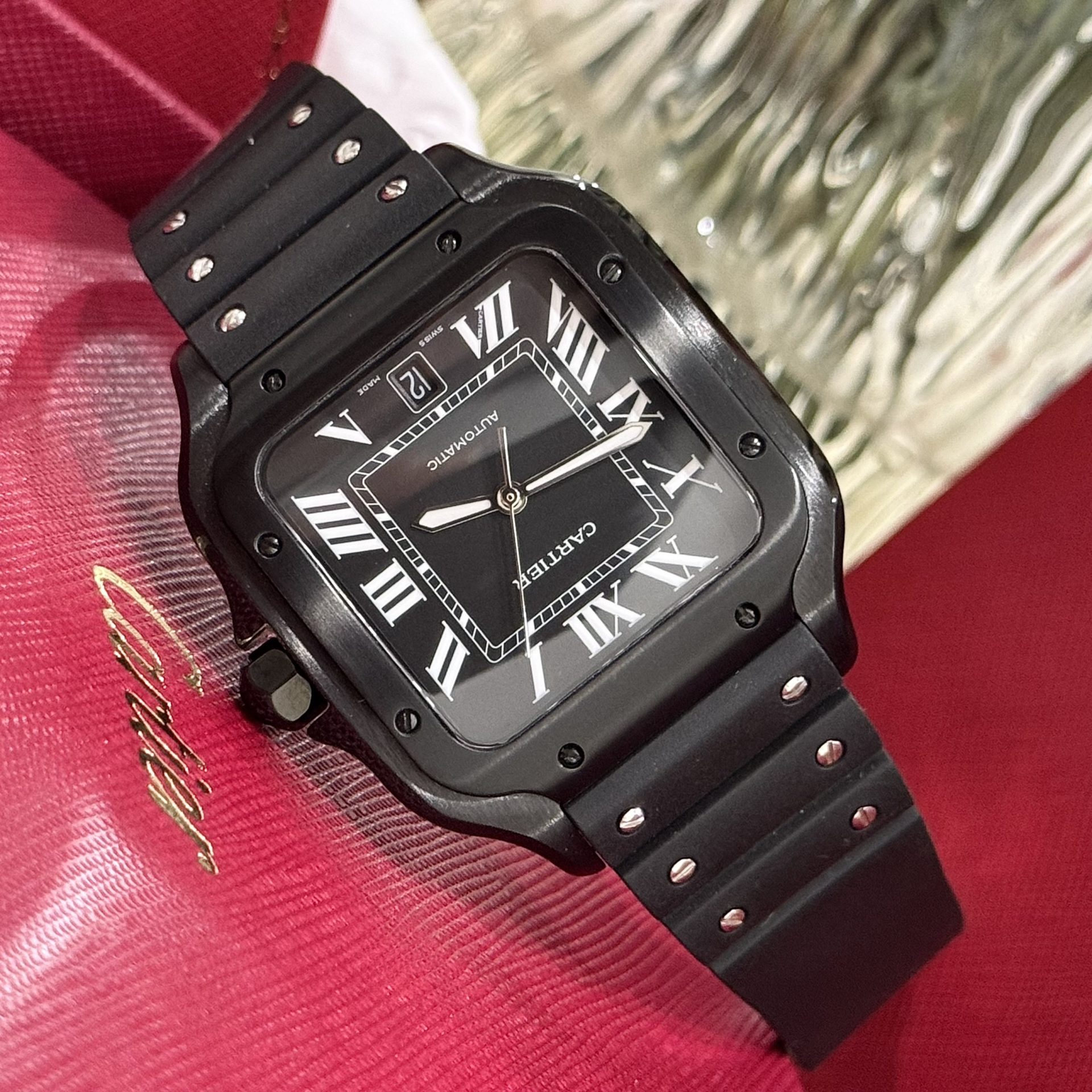 Cartier Replica Watch Santos WSSA0039 Black Rubber Strap BV Factory 39.8mm - Soul Replicas