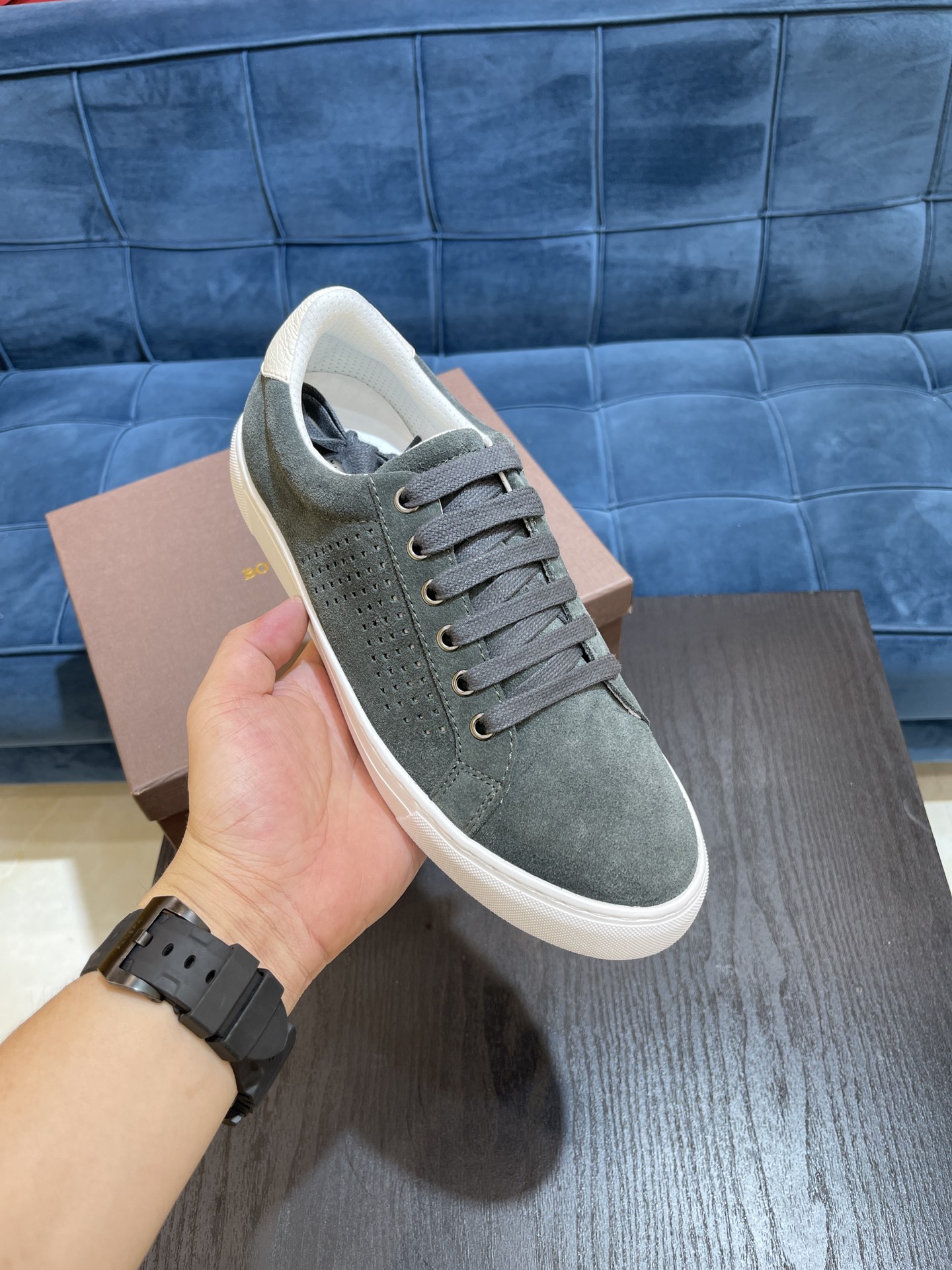 Bottega Veneta Men's Sneakers Dark Grey For Men - Soul Replicas