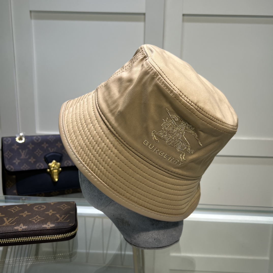 Burberry Vintage Check Technical Cotton Bucket Hat Beige - Soul Replicas