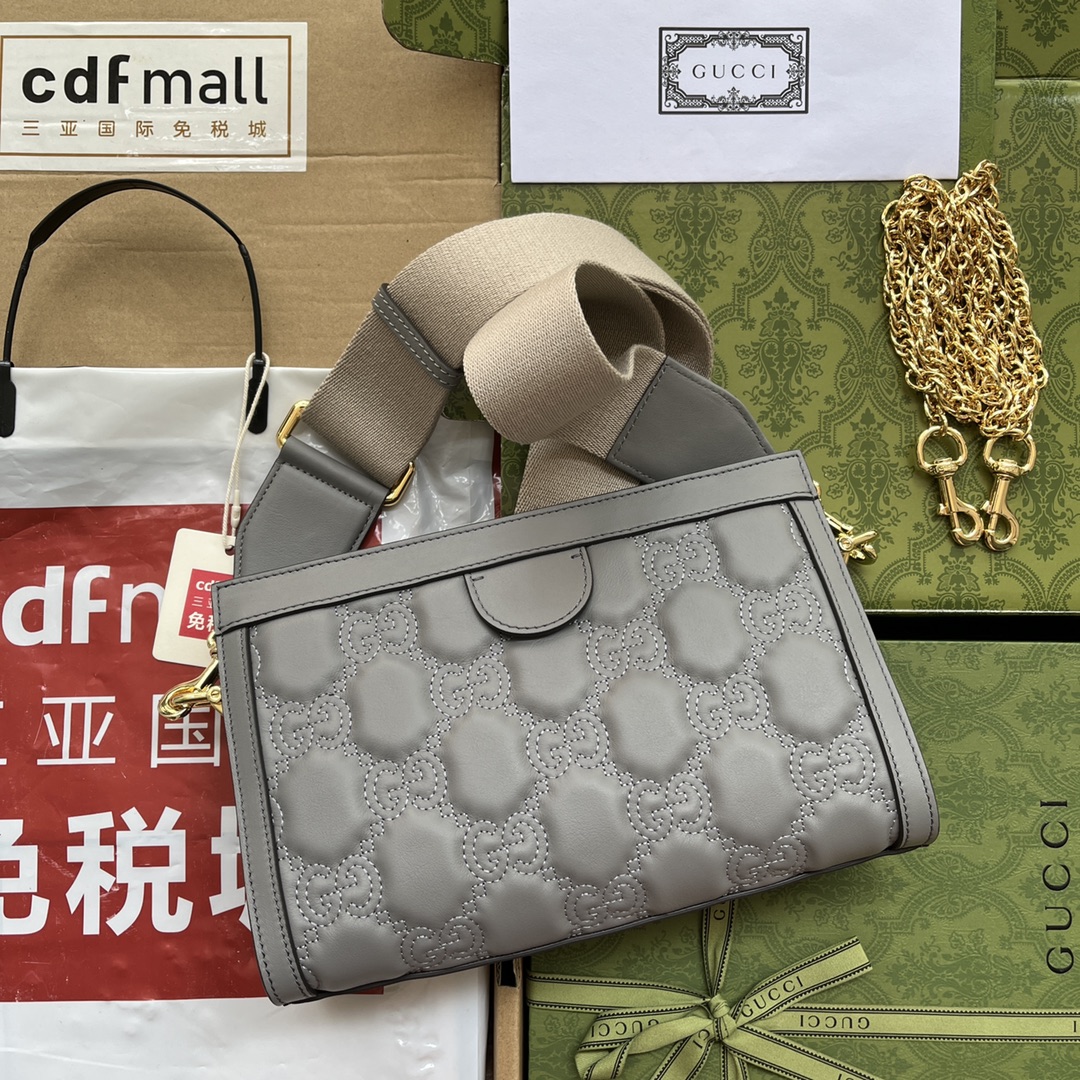 Gucci Matelassé Small Bag Grey For Women. Women-s Bags 10.2in/26cm Gucci‎ ‎702200 UM8HG 1563 - Soul Replicas