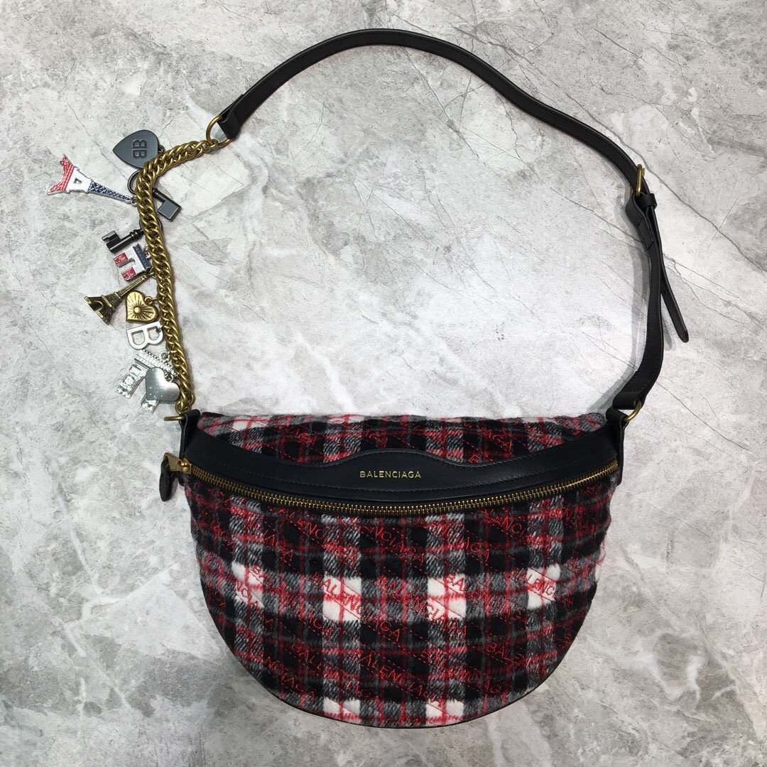 Balenciaga Souvenir XXS Belt Bag In Checkered Red. For Women. Women-s Bags 11.8in/30cm - Soul Replicas