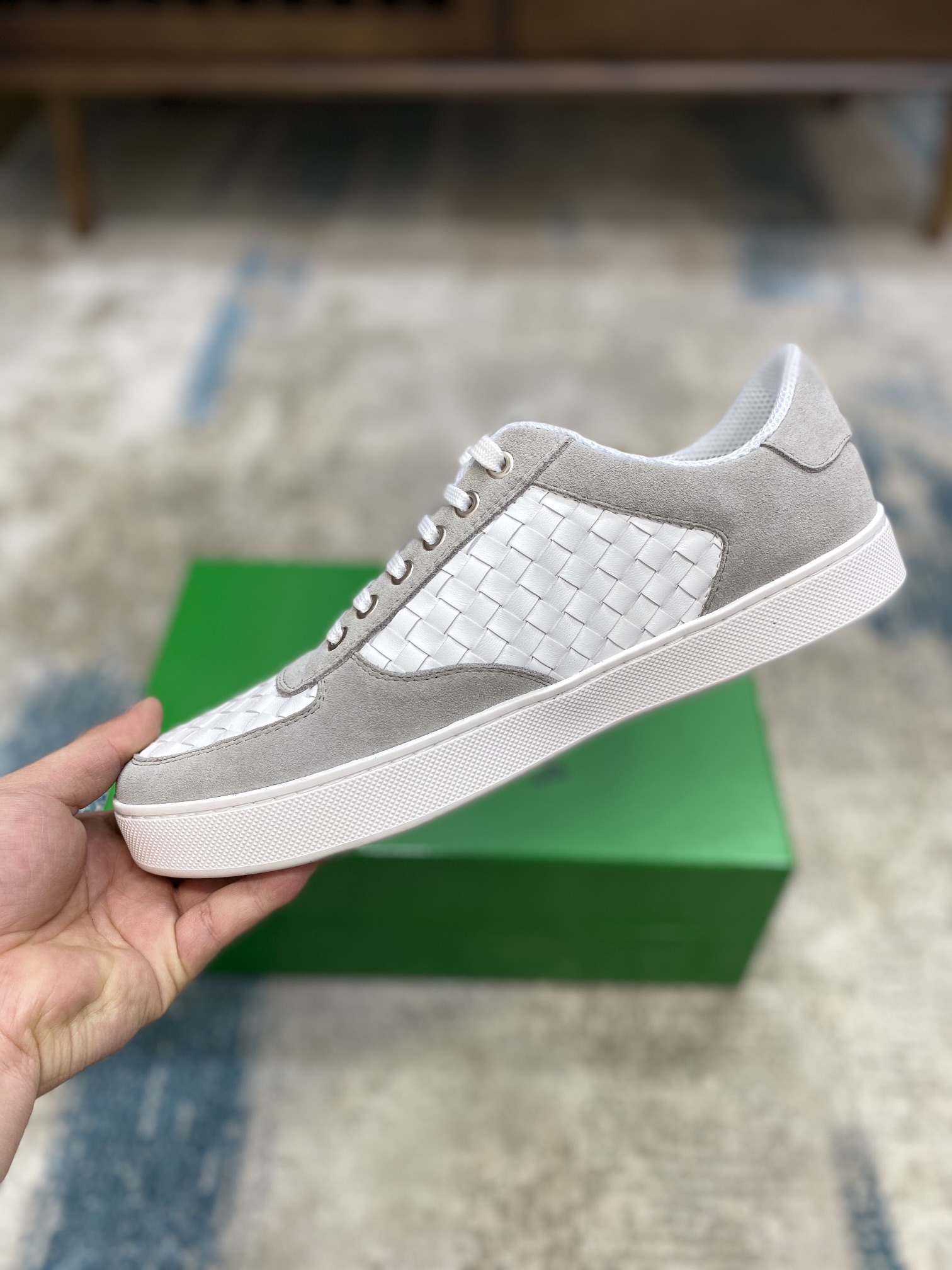 Bottega Veneta Men's With Wave Line Sneakers Grey For Men - Soul Replicas