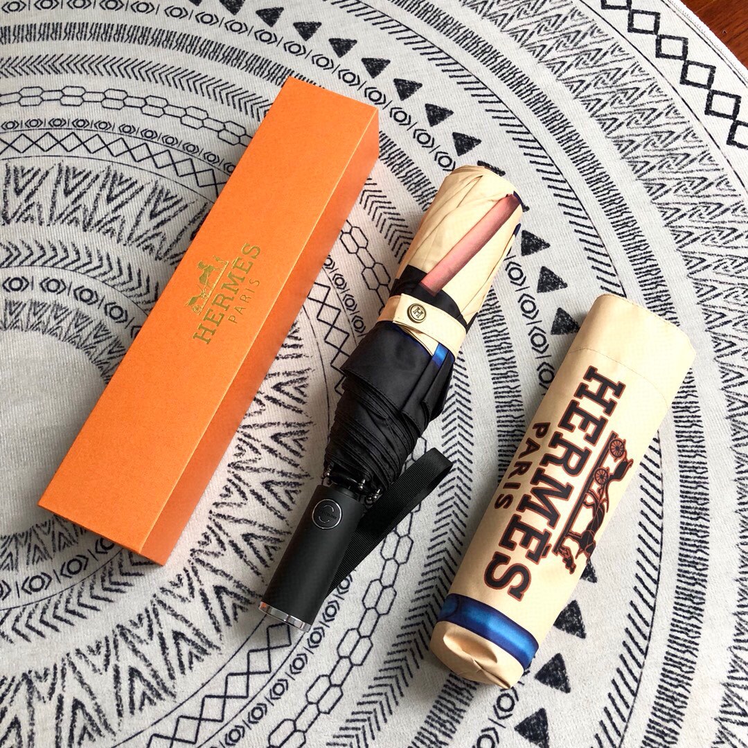 Hermes Pluie De H Folding Umbrella Beige - Soul Replicas