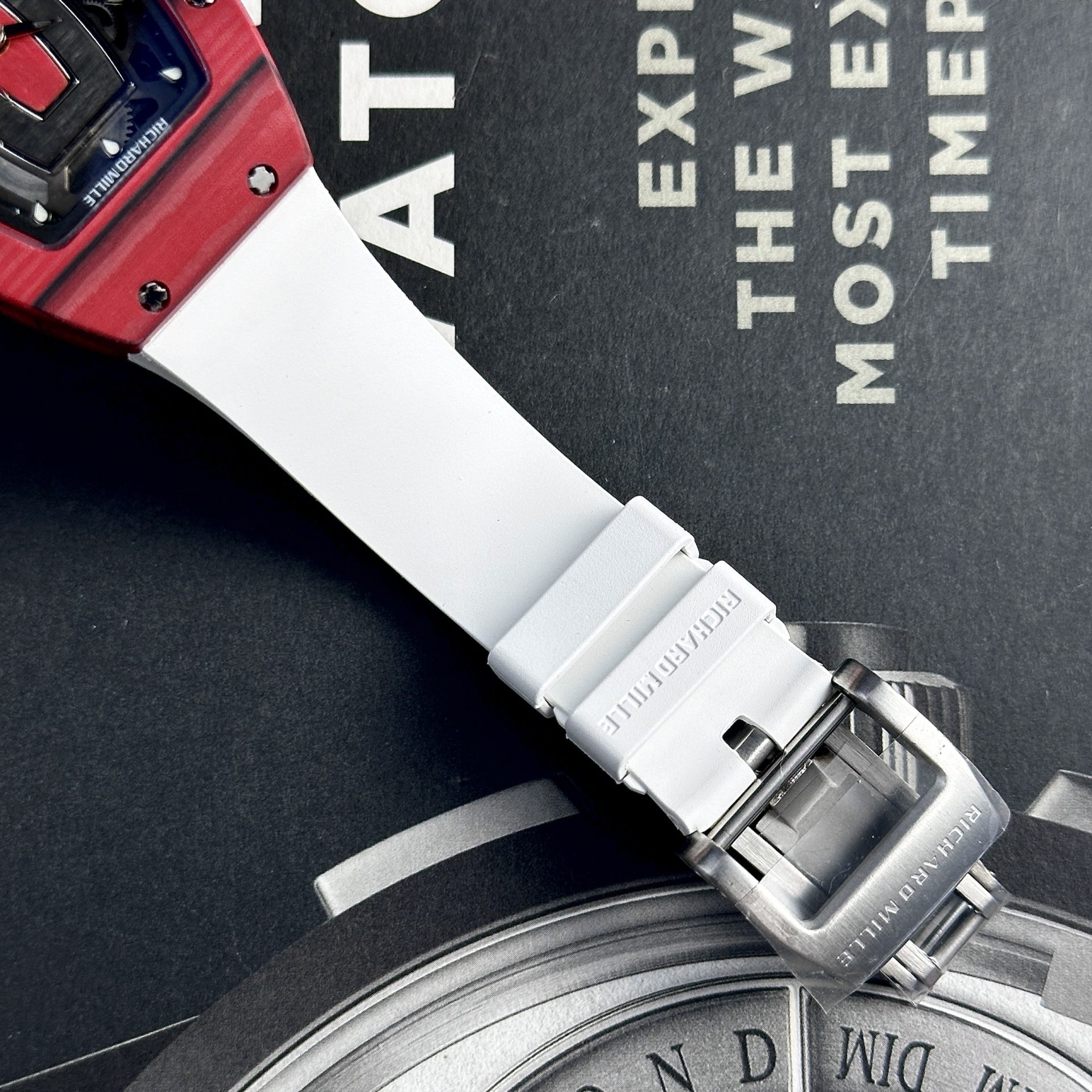 Richard Mille Best Replica Watch RM07-01 Red Carbon Rubber Strap 32x46mm - Soul Replicas