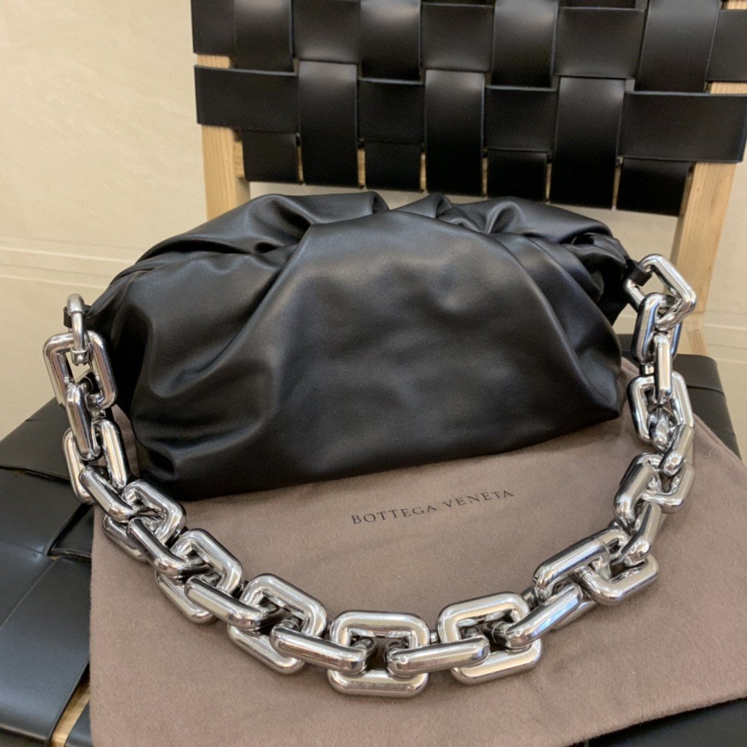 Bottega Veneta Chain Pouch For Women 12.2in/31cm In Black - Soul Replicas
