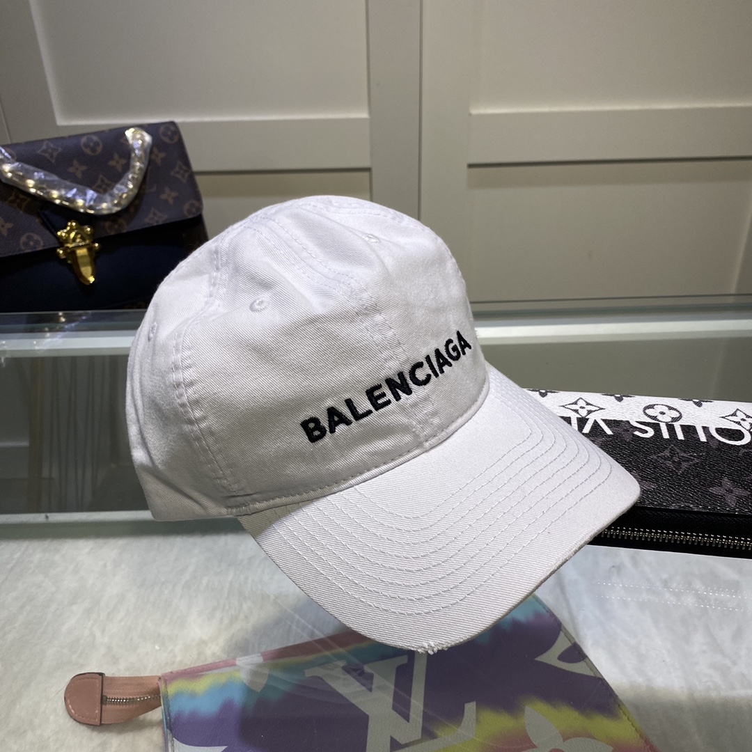 Balenciaga Logo Front Cap In White - Soul Replicas
