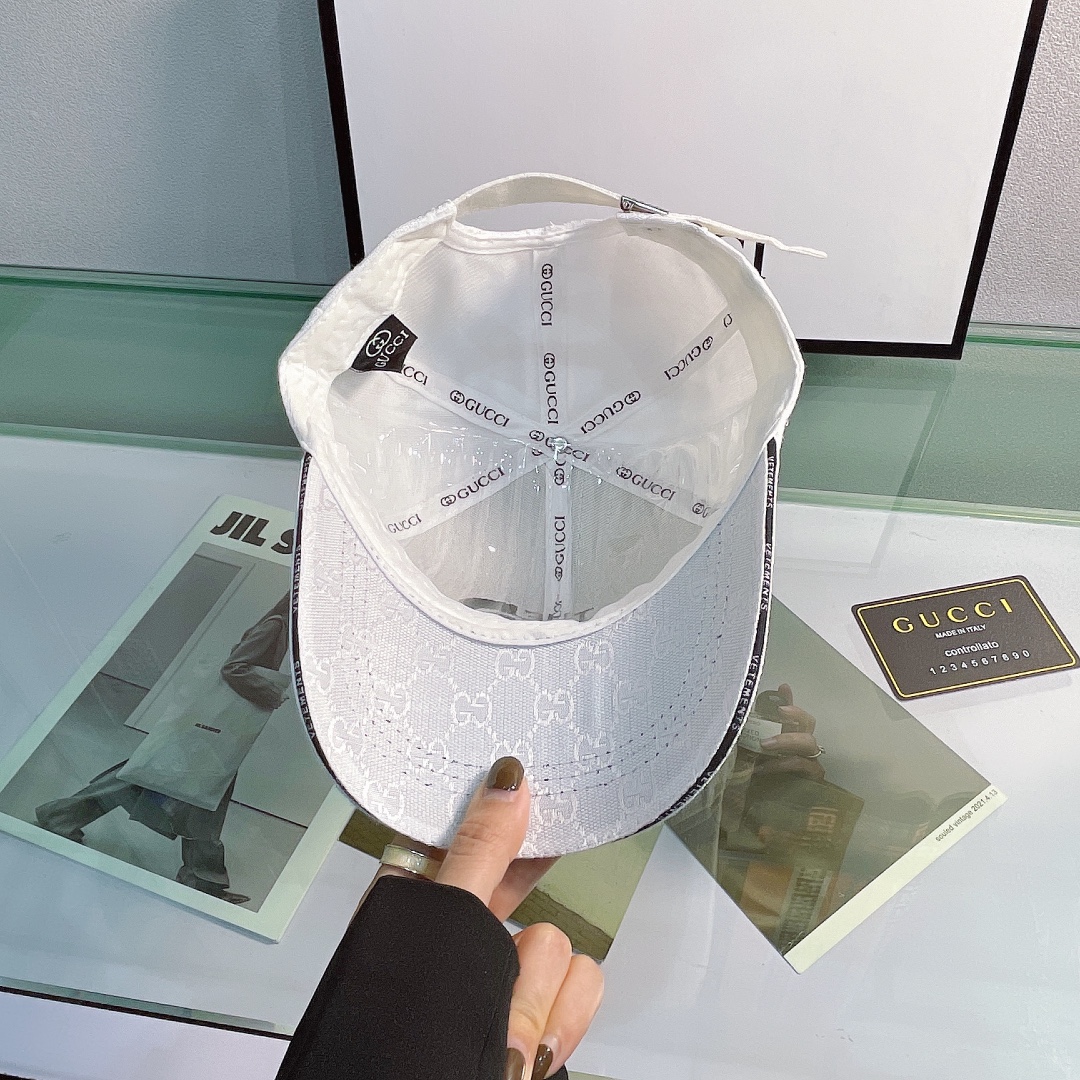 Gucci Canvas Baseball Cap White - Soul Replicas