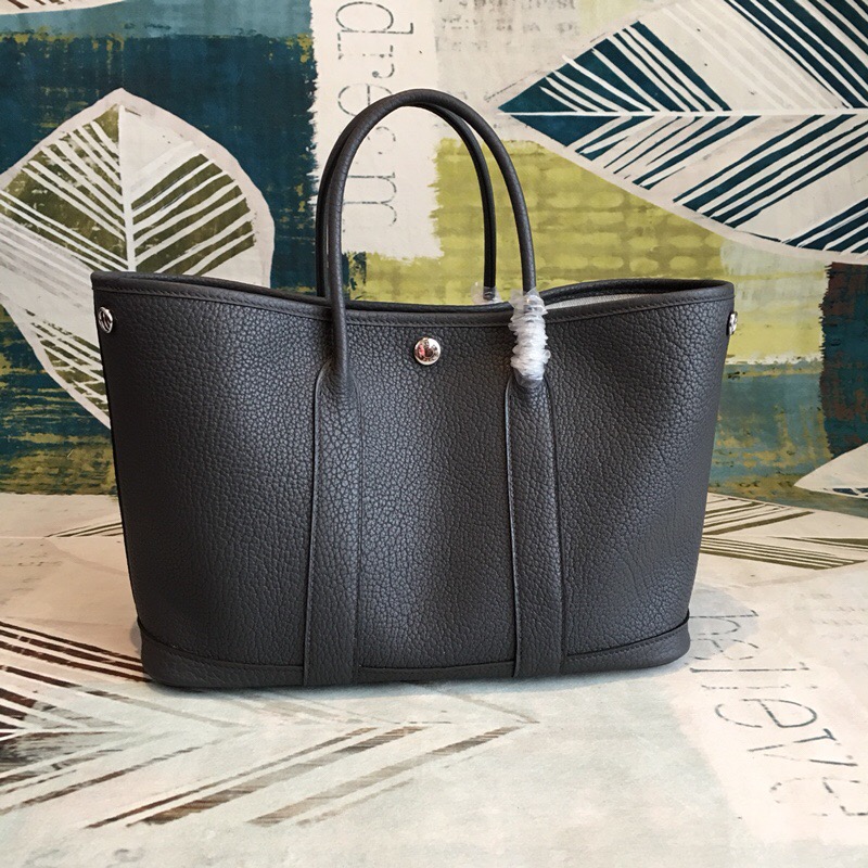 Hermes Garden Party Black For Women Silver Toned Hardware 11.8in/30cm - Soul Replicas