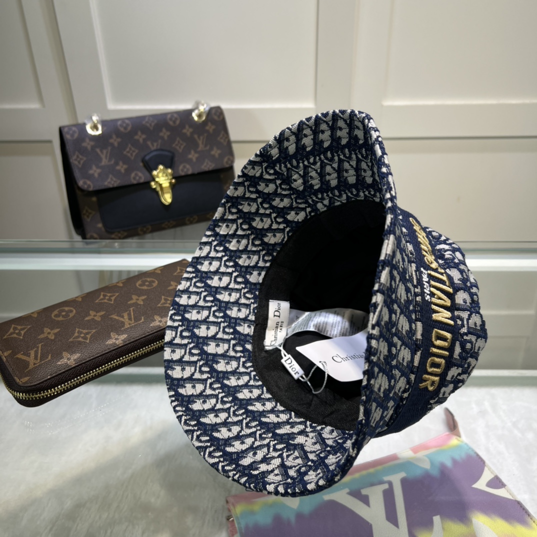 Christian Dior DYOResort Big Brim Hat Dark Blue Hat - Soul Replicas