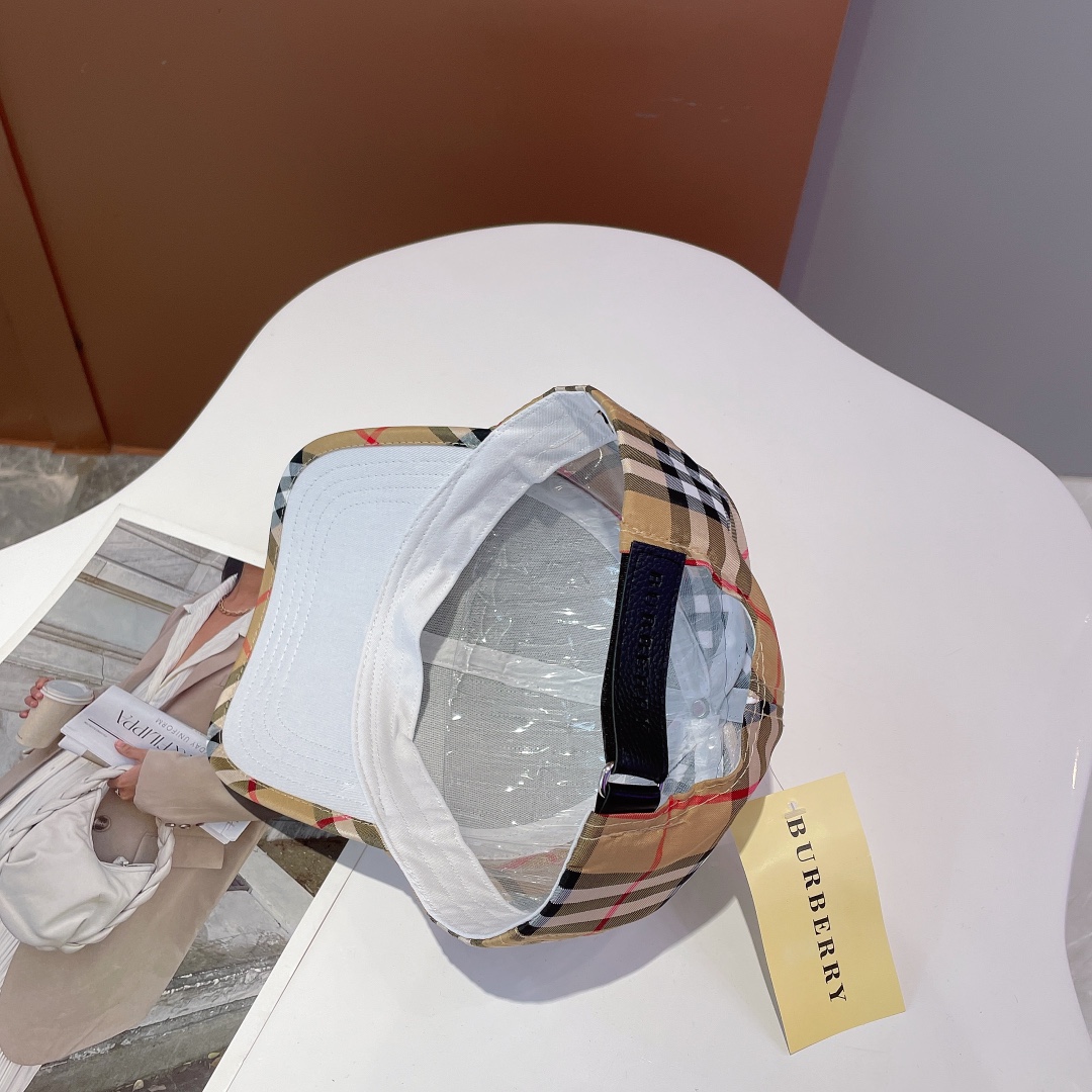 Burberry Monogram Motif Icon Stripe Cotton Baseball Cap White - Soul Replicas